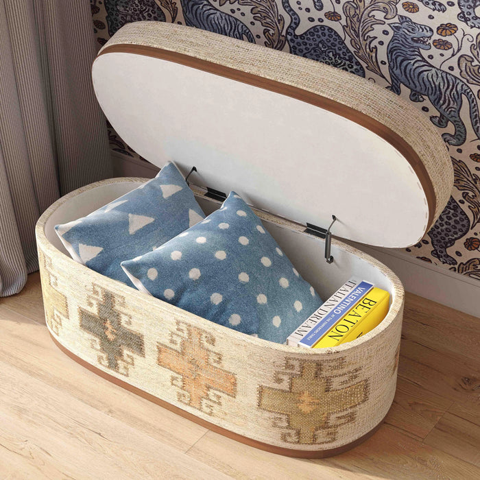 Olivier Oval Storage Ottoman