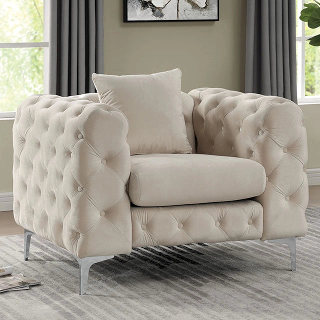 SAPPHIRA Chair, Beige - Dream Home Furniture & Mattress (Waite Park, MN)