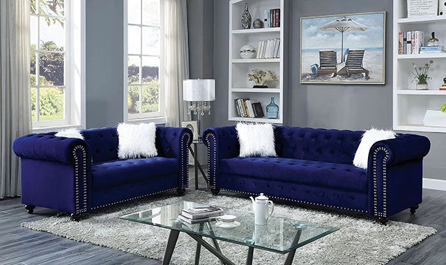GIACOMO Loveseat, Blue - Dream Home Furniture & Mattress (Waite Park, MN)