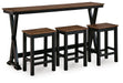 Wildenauer Counter Height Dining Table and 3 Barstools Set - Dream Home Furniture & Mattress (Waite Park, MN)