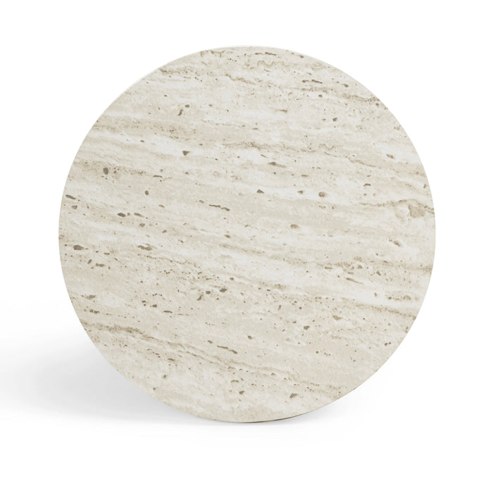 Asta Faux Travertine Indoor/Outdoor Concrete Side Table