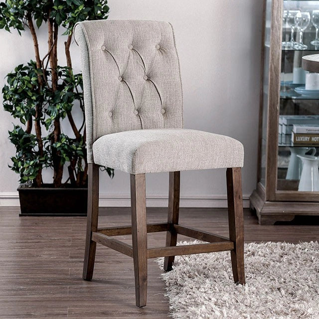 Sania III Beige/Rustic Oak Counter Ht. Chair (2/CTN) - Dream Home Furniture & Mattress (Waite Park, MN)