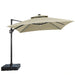 Sano 10 Ft Square Umbrella w/ Double Top w/ LED Light + 37" Large Base - Dream Home Furniture & Mattress (Waite Park, MN)