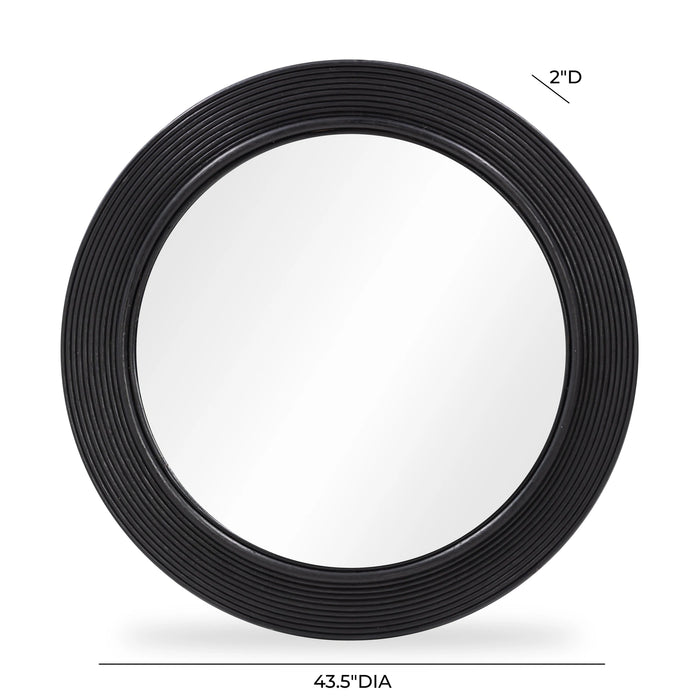 Tanya 43.5" Rattan Round Wall Mirror