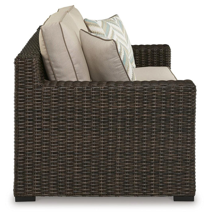 Coastline Bay Outdoor Loveseat with Cushion - Dream Home Furniture & Mattress (Waite Park, MN)