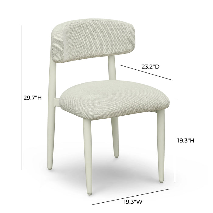 Annika Textured Contract-Grade Fabric Outdoor Dining Side Chair