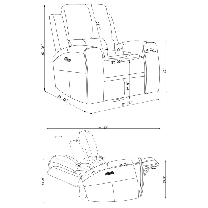 Brickston Triple Power Swivel Glider Recliner - Dream Home Furniture & Mattress (Waite Park, MN)