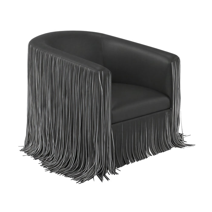 Shag Me Performance Vegan Leather Swivel Accent Chair