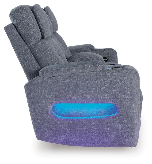 Studio Cave Power Reclining Loveseat with Console - Dream Home Furniture & Mattress (Waite Park, MN)
