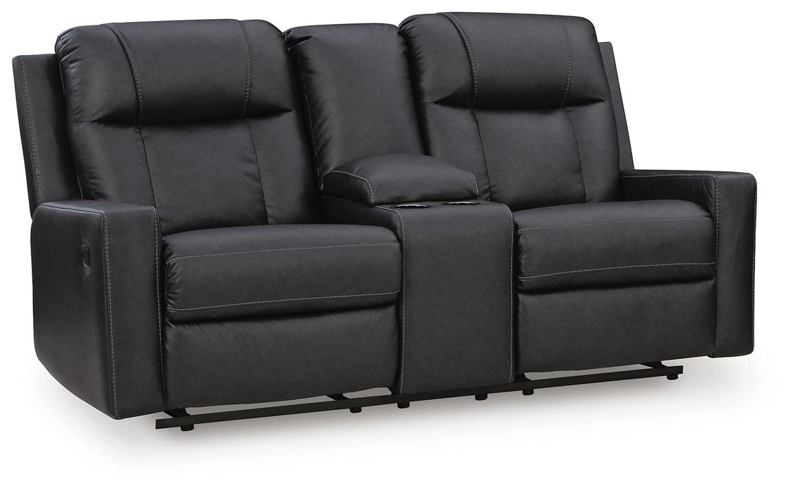 Mackmenville Reclining Loveseat with Console - Dream Home Furniture & Mattress (Waite Park, MN)