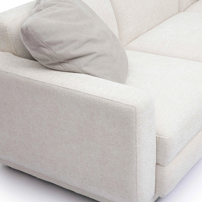 Perry 124" Cream Performance Chenille Modular Long Sofa