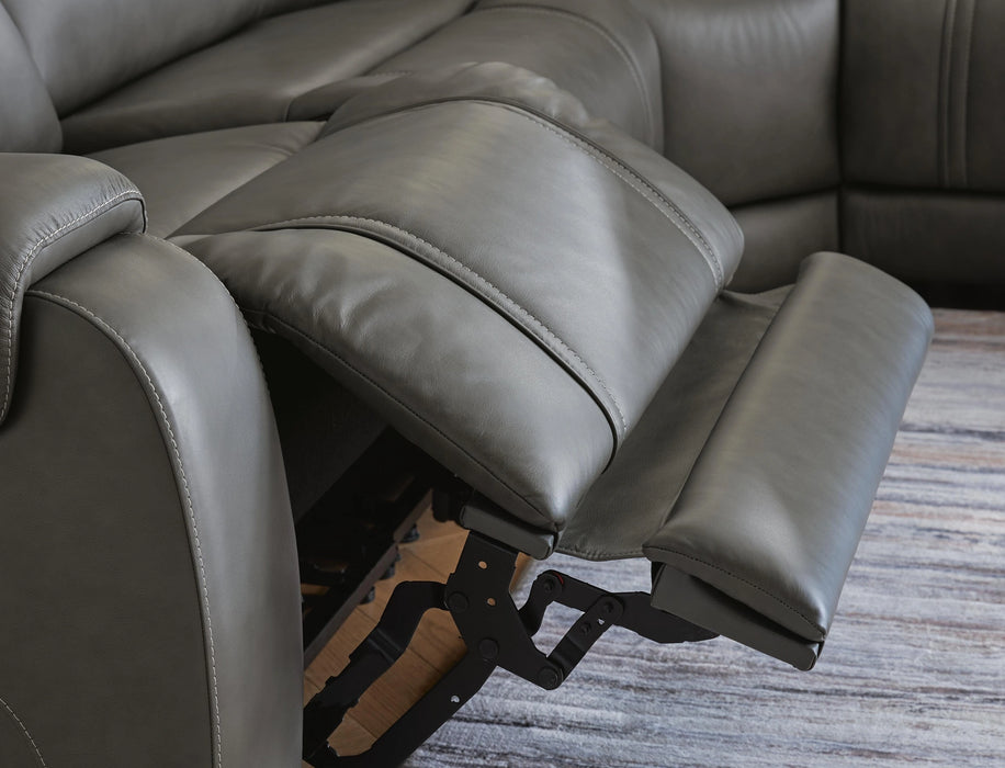 5Z - Pittson Power Reclining Sectional - Dream Home Furniture & Mattress (Waite Park, MN)