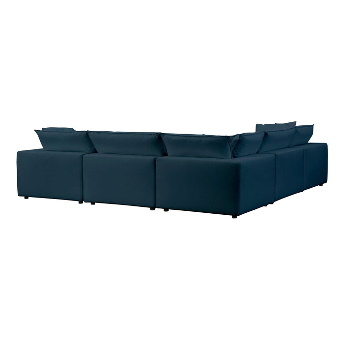 Cali 5-Piece Brown Leather Modular L-Sectional