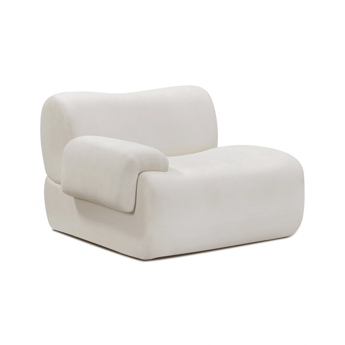 Zenith Contract-Grade Upcycled Fabric Cream Corner Chair