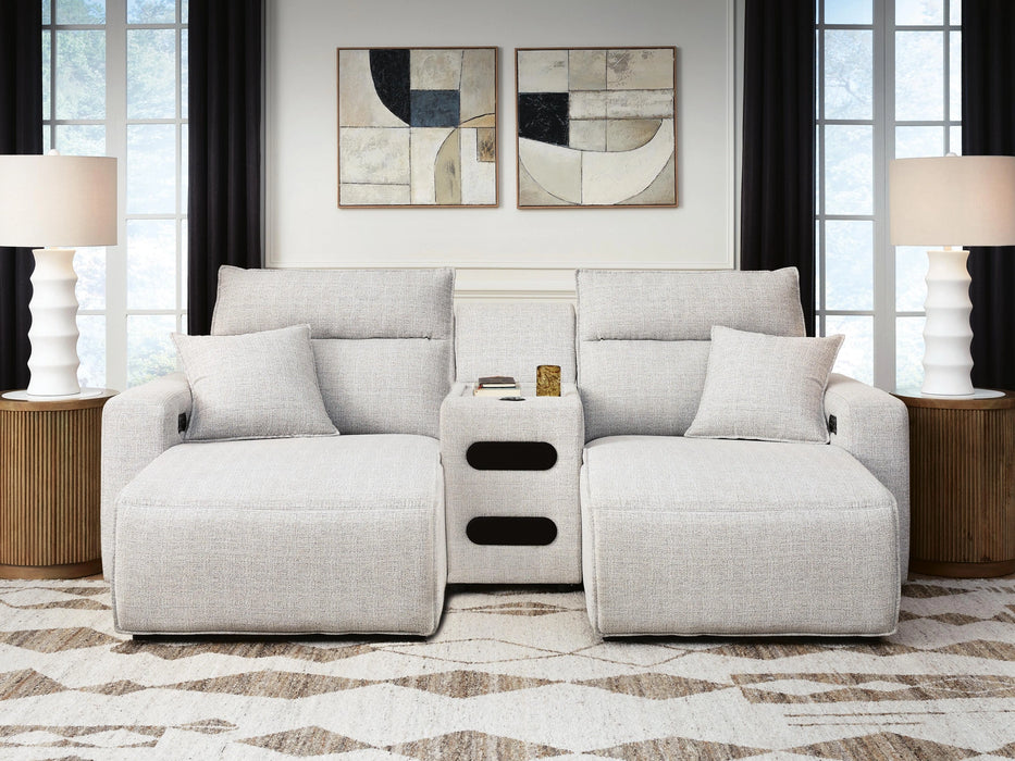 Modmax II Power Reclining Sectional with Chaise and Audio Console - Dream Home Furniture & Mattress (Waite Park, MN)