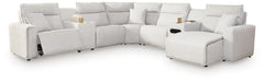 Modmax II Power Reclining Sectional with Chaise and Audio Console - Dream Home Furniture & Mattress (Waite Park, MN)