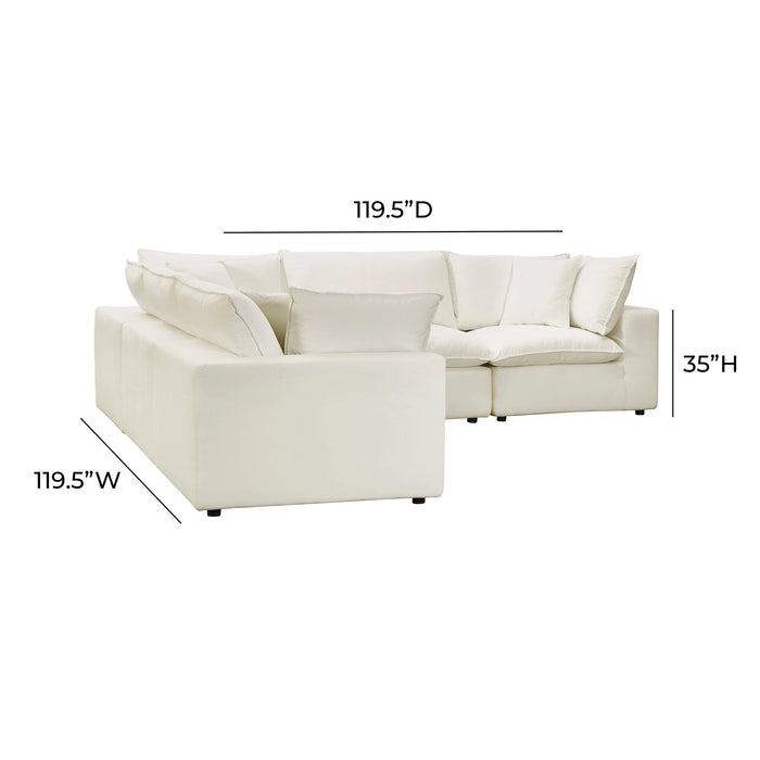 Cali 5-Piece Brown Leather Modular L-Sectional
