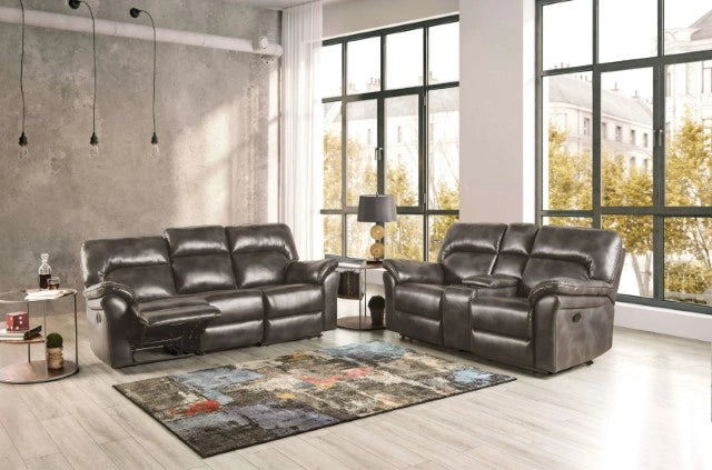 JOSIAS Sofa, Dark Gray Leatherette - Dream Home Furniture & Mattress (Waite Park, MN)