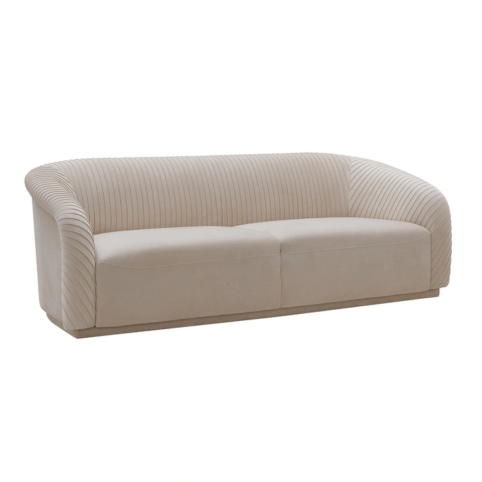 Yara 90.6" Pleated Performance Velvet Sofa