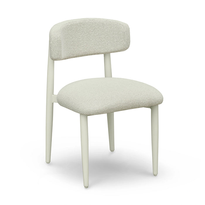 Annika Textured Contract-Grade Fabric Outdoor Dining Side Chair
