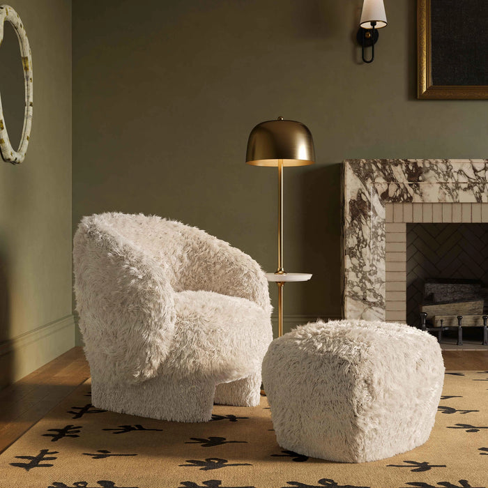 Britt Contract-Grade Vegan Shearling Ottoman