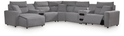 Modmax II Power Reclining Sectional with Chaise and Audio Consoles - Dream Home Furniture & Mattress (Waite Park, MN)