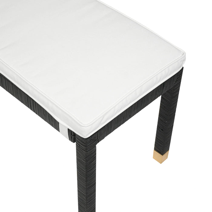 Amara 50" Woven Rattan Performance Fabric Bench