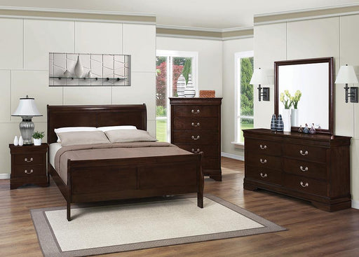 Louis Philippe 4 & 5 Piece Panel Bedroom Set with High Headboard E.king & Full - Dream Home Furniture & Mattress (Waite Park, MN)