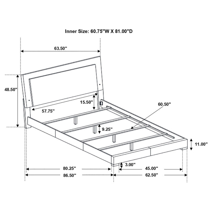 Felicity Panel Bed with LED Lighting