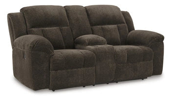 Frohn Reclining Loveseat with Console - Dream Home Furniture & Mattress (Waite Park, MN)