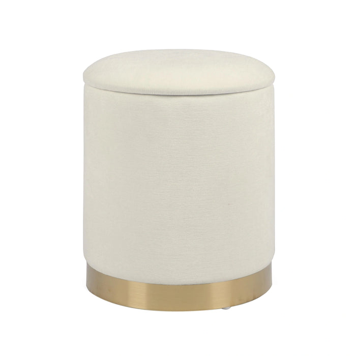 Zoe Cream Storage Ottoman