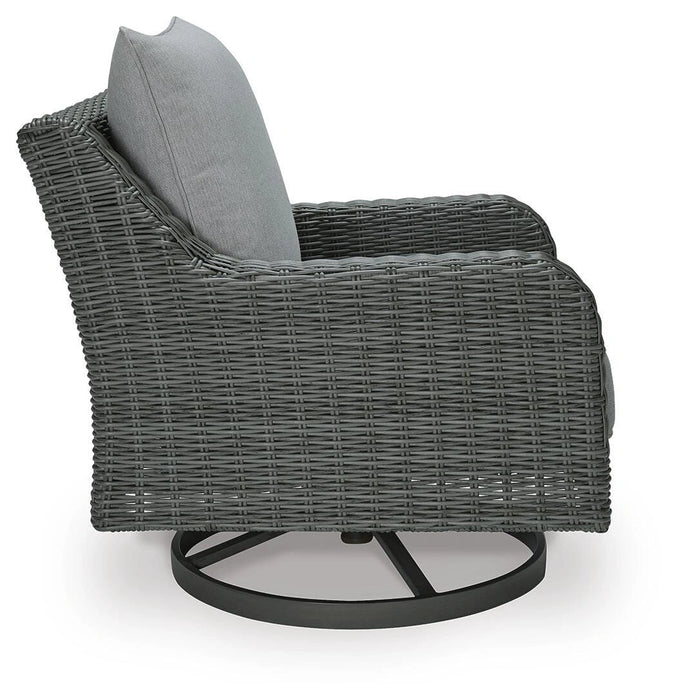 Elite Park Outdoor Swivel Lounge with Cushion - Dream Home Furniture & Mattress (Waite Park, MN)