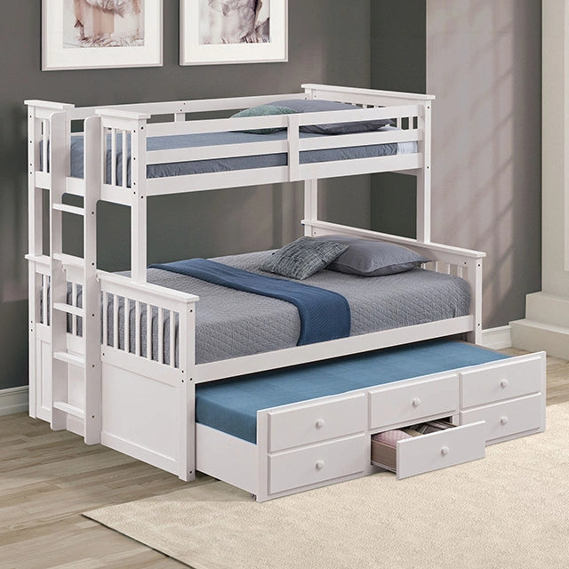 University Twin/Full Bunk Bed Grey, Walnut, & White - Dream Home Furniture & Mattress (Waite Park, MN)