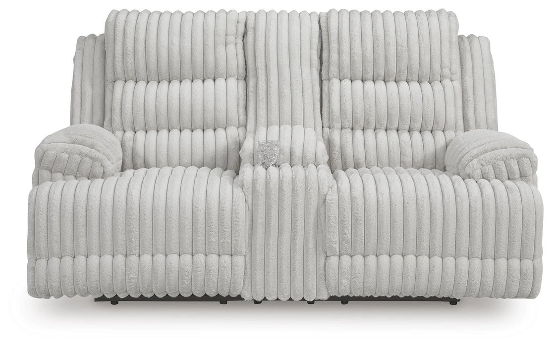 Rhines Falls Power Reclining Loveseat with Console - Dream Home Furniture & Mattress (Waite Park, MN)