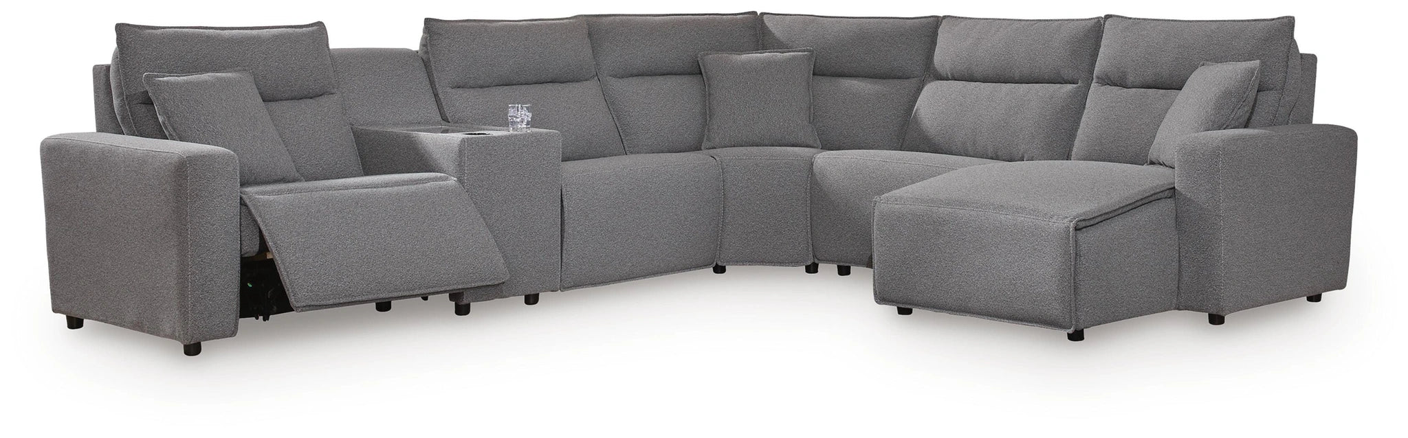 Modmax II Power Reclining Sectional with Chaise and Console - Dream Home Furniture & Mattress (Waite Park, MN)