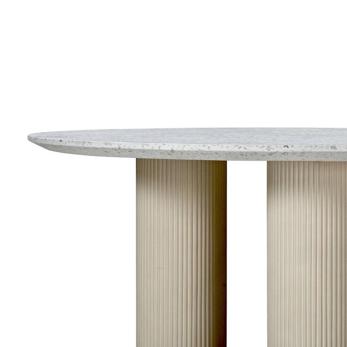 Parcino 47" Faux Terrazzo Concrete Indoor/Outdoor Round Dining Table