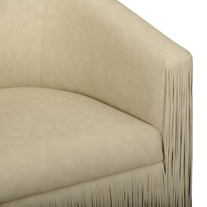Shag Me Performance Vegan Leather Swivel Accent Chair
