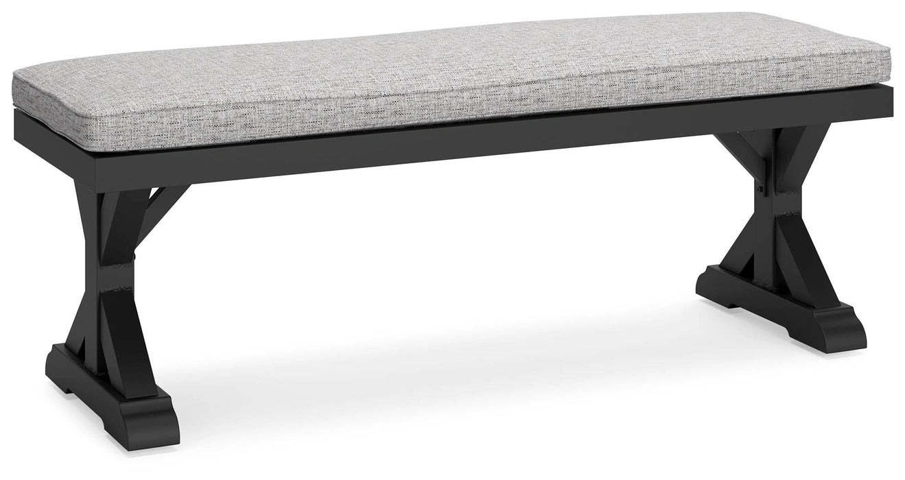 Beachcroft Outdoor Bench with Cushion - Dream Home Furniture & Mattress (Waite Park, MN)