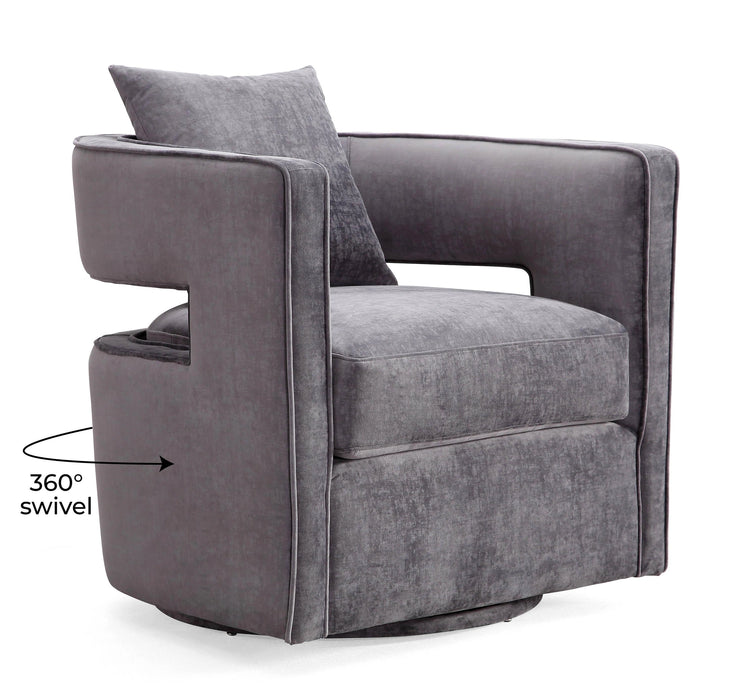 Kennedy Performance Velvet Swivel Accent Chair