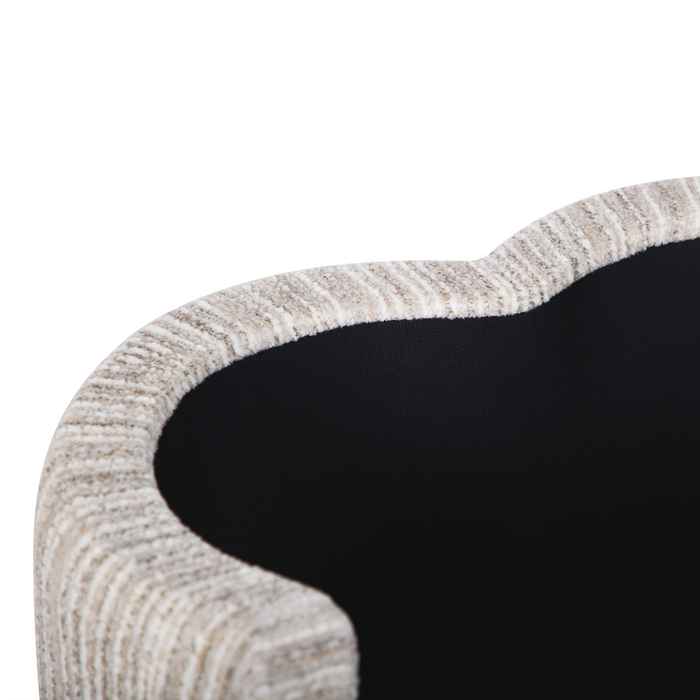 Lilou Cream Striped Jacquard Storage Accent Stool