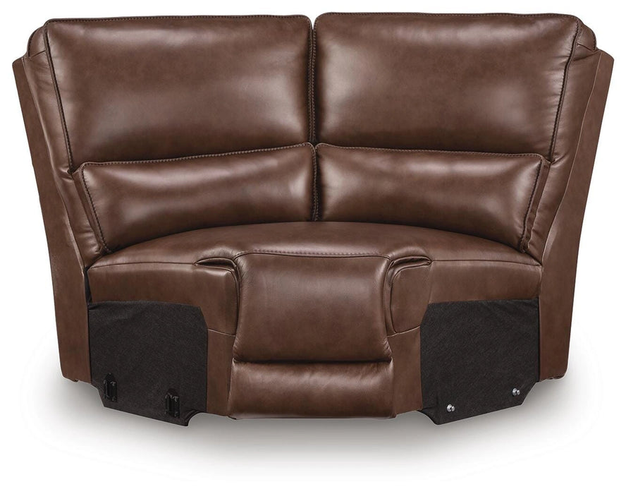 DeepWakes Reclining Sectional with Storage Console - Dream Home Furniture & Mattress (Waite Park, MN)