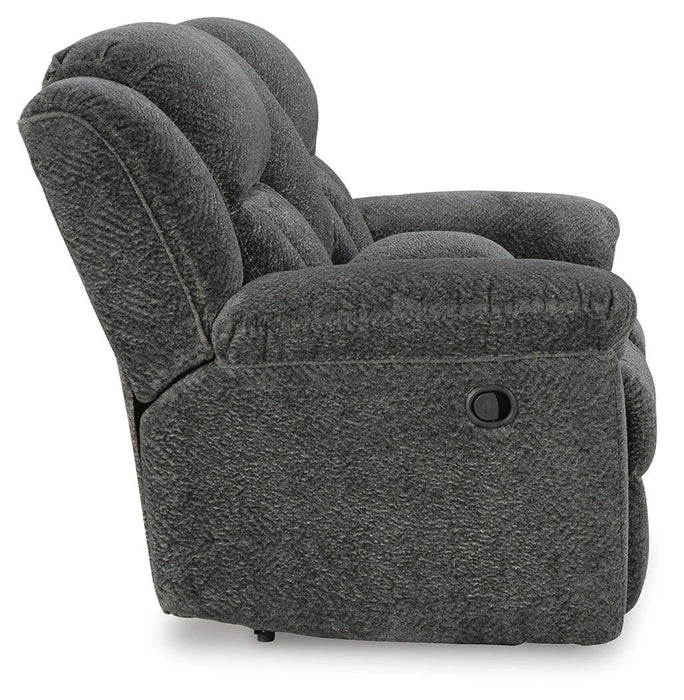 Frohn Reclining Loveseat with Console - Dream Home Furniture & Mattress (Waite Park, MN)