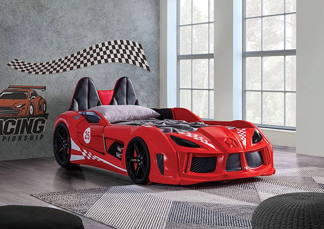 Trackster Bed White, Red,, Black, & Blue - Dream Home Furniture & Mattress (Waite Park, MN)