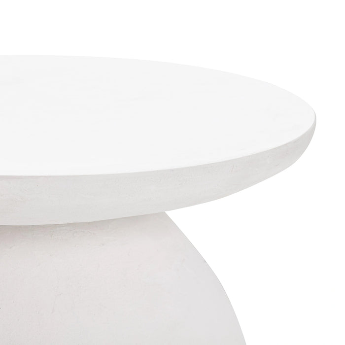 Aloe White Indoor/Outdoor Concrete Side Table