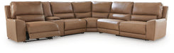 DeepWakes Reclining Sectional with Storage Console - Dream Home Furniture & Mattress (Waite Park, MN)