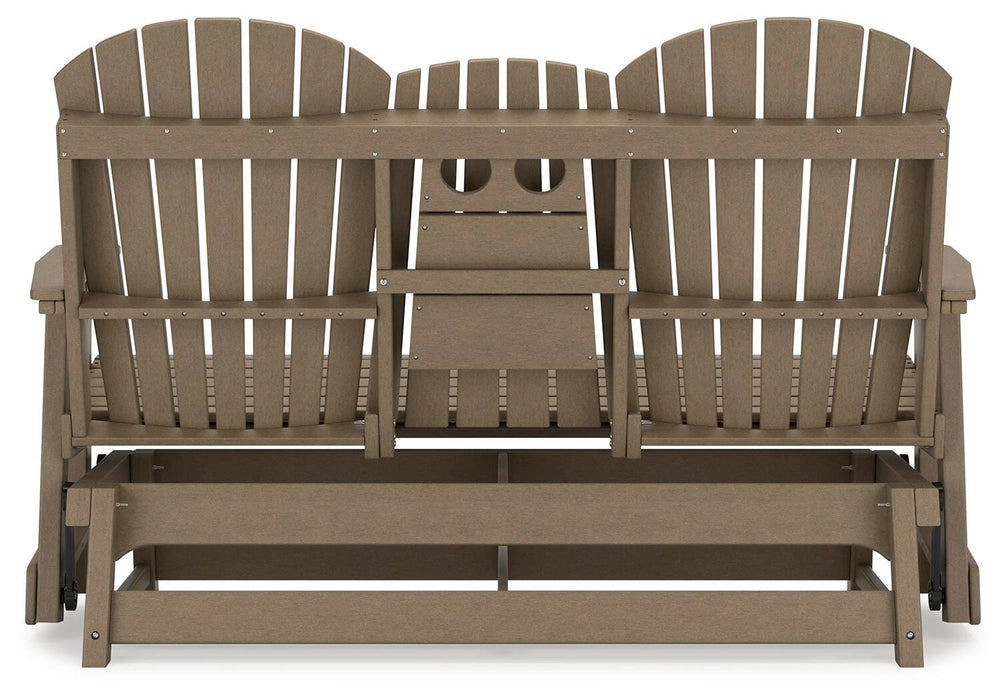 Hyland wave Outdoor Glider Loveseat - Dream Home Furniture & Mattress (Waite Park, MN)