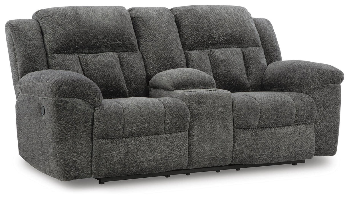Frohn Reclining Loveseat with Console - Dream Home Furniture & Mattress (Waite Park, MN)