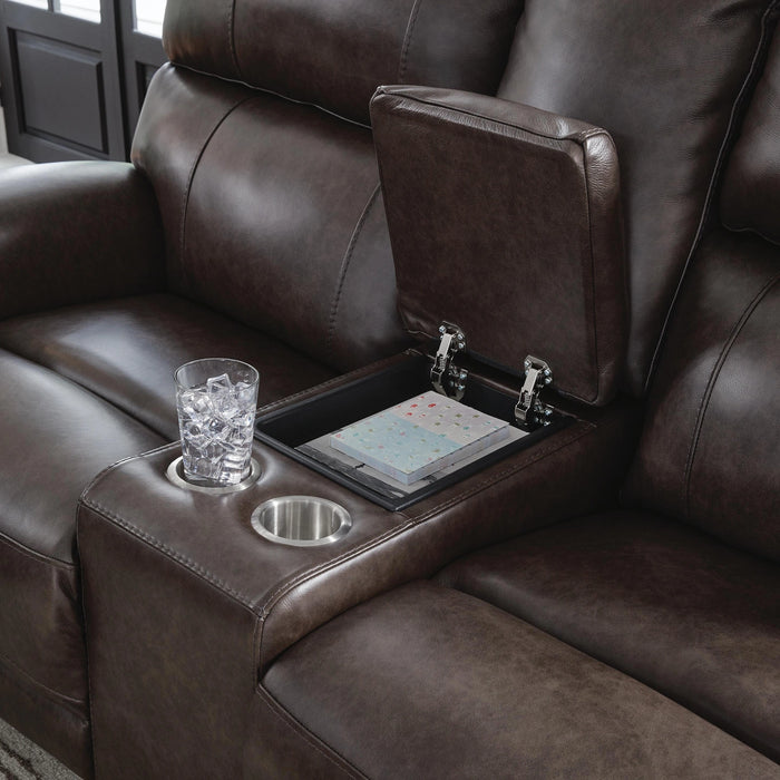 Crossplex Power Reclining Loveseat with Console - Dream Home Furniture & Mattress (Waite Park, MN)