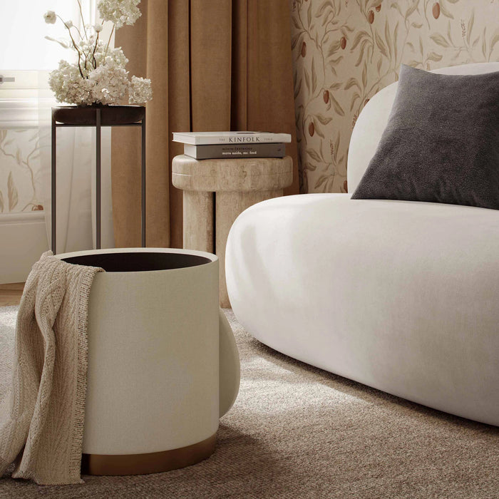 Zoe Cream Storage Ottoman