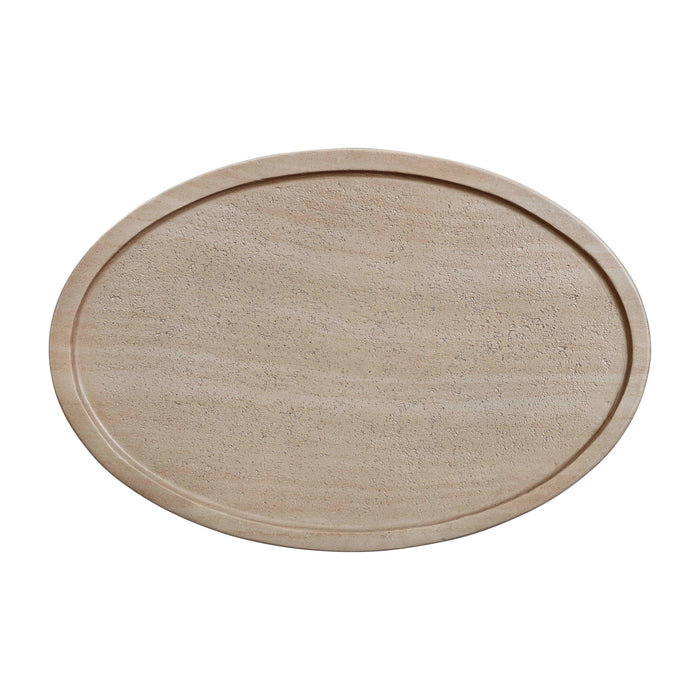 Eclipse Textured Faux Travertine Indoor/Outdoor Side Table